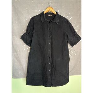 Lilla P Black Denim Shirt Dress